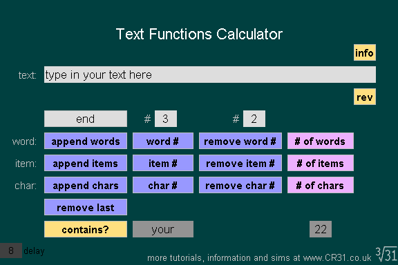 Text Functions Calculator