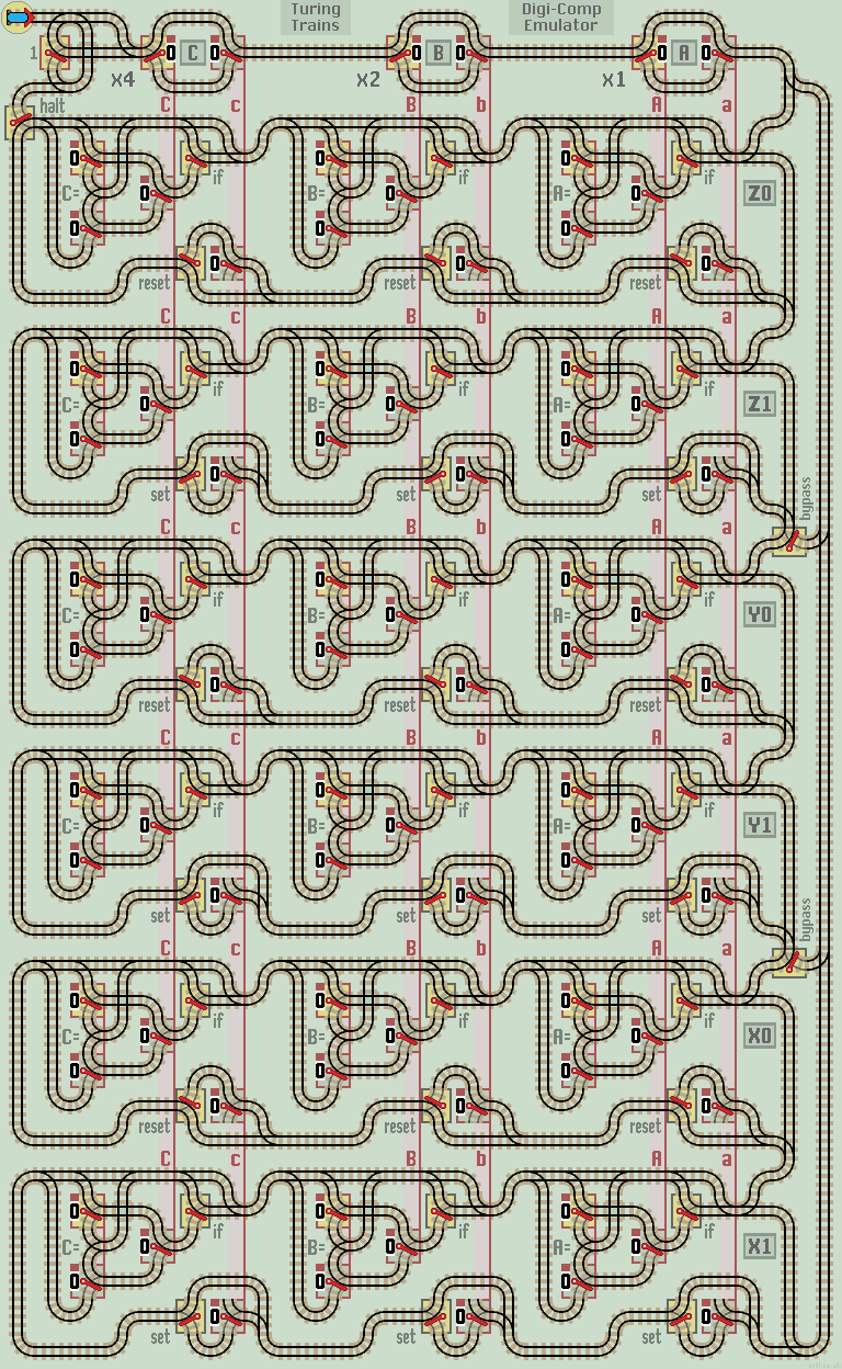 Digi-Comp emulator layout